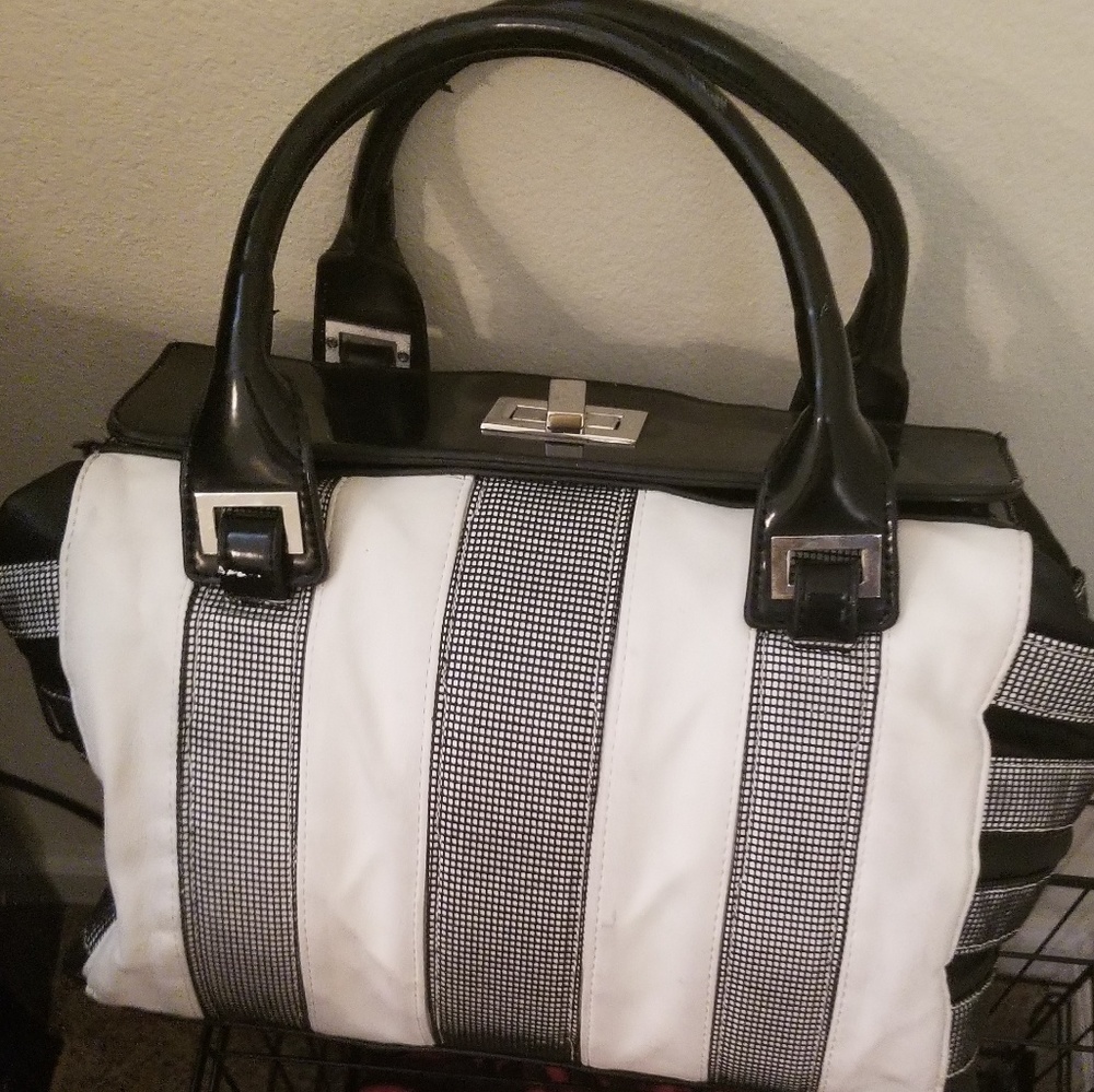 Black and white handbag